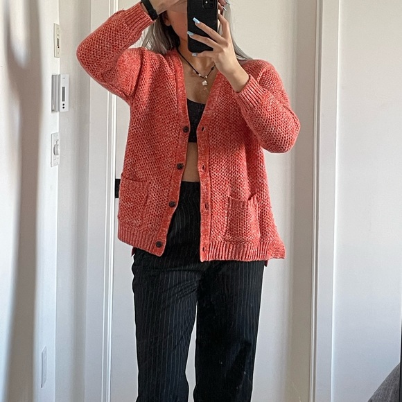 Knit pink sweater jacket cardigan size S - Picture 3 of 3